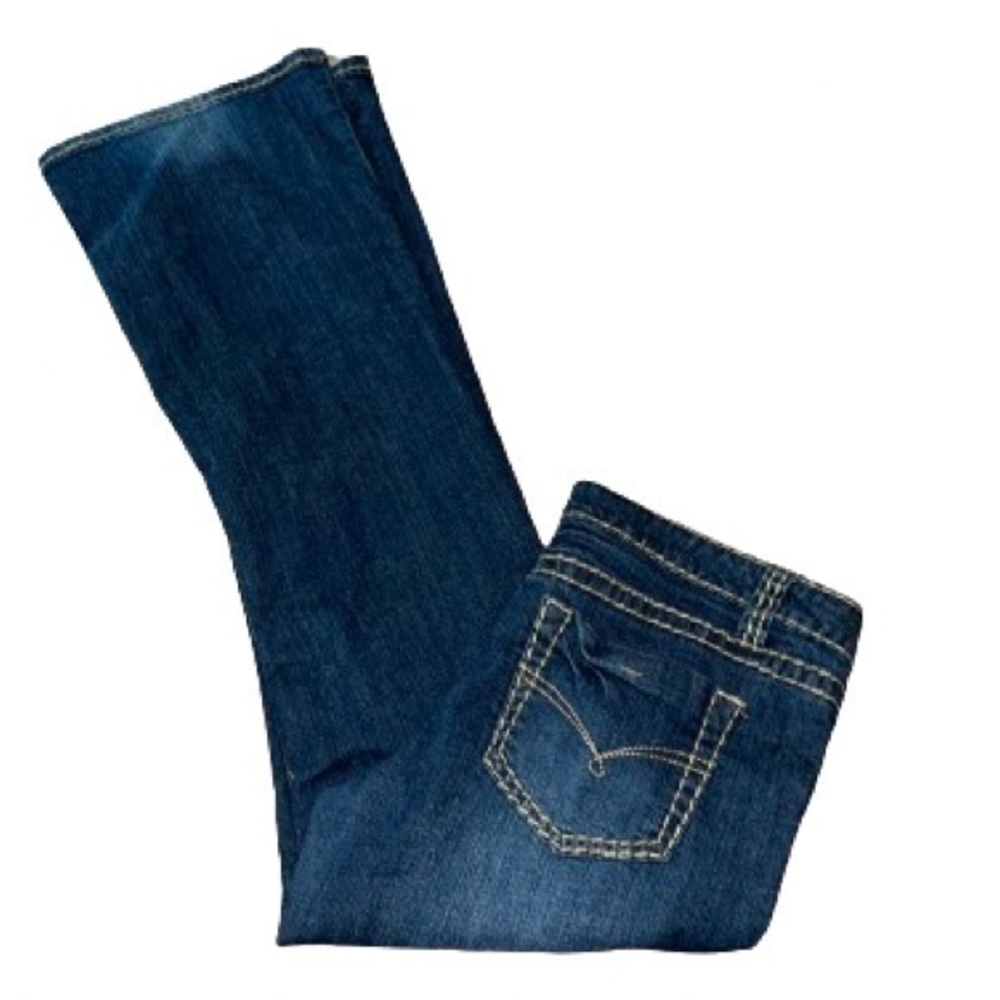 Blue Asphalt distressed bootcut denim jeans size 13 short